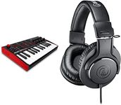 AKAI Professional MPK Mini MK3 (25 Key USB MIDI Keyboard Controller) + Audio-Technica ATH-M20X Professional Studio Monitor Headphones