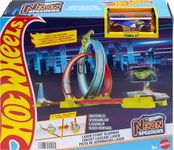 Hot Wheels® Neon Speeders™ Track Set, Laser Stunt Slamway with 1 Hot Wheels® Car, Tri-Colored Track, Connects to Other Sets, Easy Storage