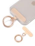 project-cb Phone Tether Tab ×1,Spring Ring ×1,Metal Patch,Universal Phone Lanyard Patch Without Adhesive,Phone Strap Replacement Part for Cell Phone (Gold)