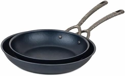 Alva Artist 9.5" & 11" Seasoned Blue High Carbon Steel Pan Set Natural Non Stick Frying Pans Non Toxic PFAS PFOA PTFE Free Carbon Steel Frying Pans Healthy Nonstick Pan Safe in All Stovetop Oven & BBQ