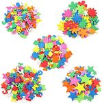 710 Pieces Geometry Foam Stickers,Assorted Colors Self-Adhesive Stickers for Crafts Arts Making Children's DIY Scrapbooking Card(Circle, Square, Triangle,Pentagram,Letters, Numbers, Flowers)