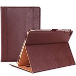 ProCase for iPad 9.7 Inch iPad 6th/5th Generation Case 2018 2017/iPad Air 2/Air 1 Case, Premium Leather Folio Corner Protection Multi-Angle Viewing Stand Cover with Front Pocket Pen Loop -Brown