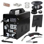 SUPER DEAL PRO Commercial MIG 130 AC Flux Core Wire Automatic Feed Welder Welding Machine w/Free Mask 110V
