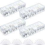 4 Pcs Cable Organizer Box with 40 Pcs Wire Ties, Clear Plastic Cord Storage Box with Lid, Electronics Organizer for Home Office Desk Organizers and Accessories