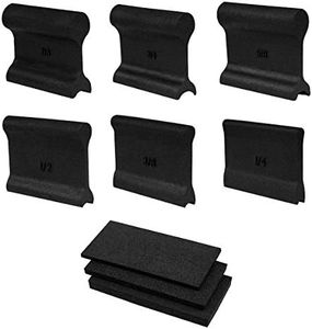 POWERTEC 15 Profile Sander, 6PCs Contour Sanding Grips with 3PCs Woodworking Angle Sanding Pads for Convex, Concave & Detail Sanding, Sanding Tool for Wood Trim, Auto Body, Art, Crafts - 9PCs (71441)