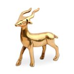 TREEMAISON Small Deer Statue | Designer Deer | Vastu Brass Showpeice | Home & Office Decor | Size- 3.5 Inch Approx. | Zonal Placement: West-North-West, West