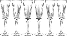 Toasting Flute Glass -Champagne - Flutes - Set of 6 Flute Crystal Glasses - Wedding Toasting Flutes - Designed - 7 oz - by Barski - Made in Europe