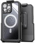 Encased Titan Designed for iPhone 15 Pro Max Waterproof Case with Belt Clip (Compatible with MagSafe) Full Body Protective Phone Case with Holster (iPhone 15 Pro Max)