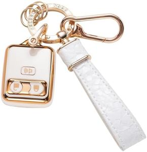 CACARLIKE for Tesla Key Fob Cover with Tesla Keychain, Car Key Fob Case Compatible with Tesla Model S Model 3 Model Y Smart Key Protector