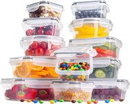 Airtight Food Storage Containers Set – Plastic Food Containers with Lids – Leak Proof Pantry & Kitchen Containers – Meal Prep Tupperware Sets with Lids – 24pcs (12 Containers + 12 Lids)