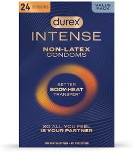 Durex Intense Nitrile Condoms, Ultra Thin Premium Non Latex Condoms Lubricated with Silicone Lube, 24 ct