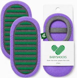BabyShocks Real Grip That Won’t Slip 2-Pack Baby Non-Slip Grip Socks with Full Grip Sole & Stay-On Fit (6–12 Months)