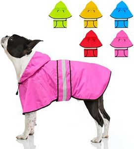 Weesiber Dog Raincoat - Reflective Dog Rain Jacket - Waterproof Dog Poncho -Adjustable Dog Rain Coat - Lightweight Pet Slicker for Small Dogs (Small, Pink)