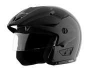 Vega Cruiser ISI Certified Lightweight & Compact with Peak Open Face Helmet for Men and Women with Clear Visor(Black, Size:L)