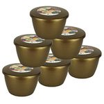 Just Pudding Basins Multipack Gold 1/2-Pint, 280ml Steaming Basin and Lid (6 Pack)