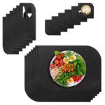 VILSTO Felt Placemat Coaster Cutlery Bag Set of 18 pieces, Dark Grey - Heat Resistant, for Kitchen, Home Dinner Party, Outdoor Barbecue