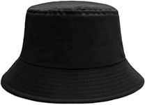 Amazon Brand - Nora Nico Cotton Bucket Hat for Women, Men and Teens, Summer Beach Hat Black