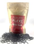 FLEXI RUBBER BANDS - 3/4 inch Diameter (Black) - 1200 pcs(100 gram) for use in Home, office and kitchen