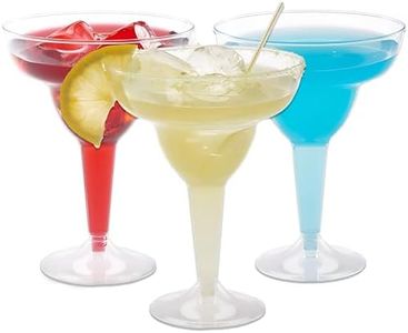 Prestee 50 Clear Plastic Margarita Glasses, 12oz - Hard Cocktail Cups, Cinco de Mayo Party Decorations, Taco Party & Mexican Decorations, Large Disposable Margarita Glasses, Plastic Cocktail Cup