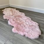 Genuine Colourful Sheepskin Rug | Extra Thick Large Sheepskin Rugs (Baby Pink, Double 190x65cm)