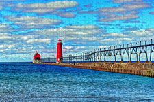 Lighthouse Crisp Point Michigan USA Jigsaw Puzzle for Adults 1000 Piece Wooden Travel Gift Souvenir