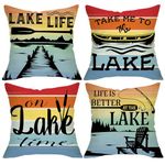 Fjfz 837 Decorative Throw Pillow Covers 18x18 Set of 4, Sunset