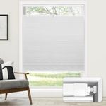 LazBlinds No Tools No Drill Cordless Cellular Shades, Top Down Bottom Up (TDBU) Honeycomb Shades for Home, Blackout Light Blocking Thermal Insulation Blinds for Windows, 29" W x 48" H, White