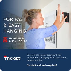 Takker Picture Hanging Tool Kit – Easy Wall Mounting Set