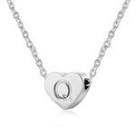 AFSTALR Heart Letter Initial Necklace for Women - Personalized Girls Tiny Initial Alphabet Love Choker Necklace, Silver Letter Q Necklace