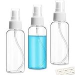 ZEJIA Fine Mist Clear Spray Bottles Refillable & Reusable Empty Plastic Travel Bottle for Essential Oils, Travel, Perfumes (80ml-3pcs, Clear)