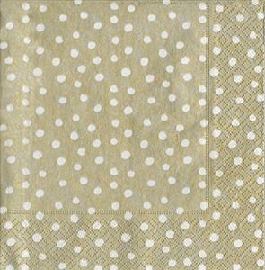 Entertaining with Caspari Cocktail Napkin, Small Dots Platinum, Box of 40