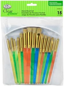 Royal Brush Clear Choice Stencil Brush Deluxe Value Pack, Multicolor