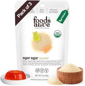 Foods Alive | Organic Agar Agar Powder | 2 oz | Plant Based Gelatin | Kosher Gelatin | Vegan | Gluten Free (3-Pack)