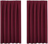 BellaHills Blackout Curtains Thermal Insulated Room Darkening Winow Treatment Pencil Pleat Curtains/Drapes, 66 x 54 Inch, 2 Panels, Burgundy