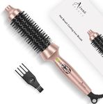 Aima Beauty Heated Round Brush, 1.3"/35mm Ionic Straightening Brush, Hair Curling Iron Brush Create Smooth & Shiny Loose Curls, Fast Heating Thermal Brush, Dual Voltage, 60Mins Auto Shut Off, Gold