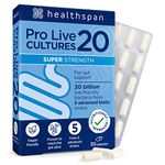 Healthspan Super20 Pro Supports a healthy gut (30 Capsules) | Probiotic with 20 billion live friendly bacteria | from five of The best strains | Promotes friendly bacteria in your gut | Vegan