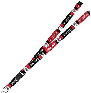 Rico Industries NCAA North Carolina State Wolfpack 19" x 1" Premium Unisex-Adult Safety Breakaway Lanyard - Flash