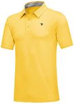 MoFiz Men's Golf Shirts Short Sleeve Shirts Quick-Dry Sport Polo Shirts UPF 50+ Sun Protection Active Outdoor Hiking T-Shirt Yellow S