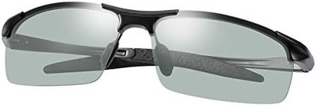 LJIMI Photochromic Sports Sunglasses with Polarized Lens for Men and Women Outdoor Driving Cycling Fishing 100% UV400 Protection Eyewear Anti Glare Eyeglasses Reduce Eye Fatigue Safety Glasses Shades