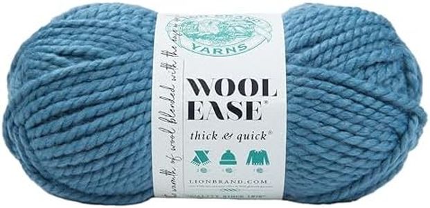 Lion Brand Yarn Wool-Ease Thick & Quick Yarn, Soft and Bulky Yarn for Knitting, Crocheting, and Crafting, 1 Skein, Air Force