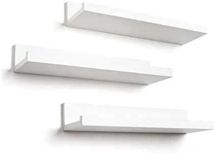 Americanflat 14" White Floating Shelves for Wall Set of 3 - Engineered Wood Shelves for Wall Storage - Floating Shelves for Bedroom, Bathroom, Kitchen, Office, and Living Room Picture Ledge Shelf