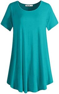 Lock and Love LL Women's Tunic Top Casual T Shirt for Leggings S-5XL Plus Size Made in USA S Jade