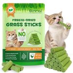 Cat Grass Sticks, 60G Freeze Dried Grass Treats for Supports Digestive Health & Aids Hairball Control,Indoor Kitty Lickable Edible Snack,Encourages Chewing,Grain-Free
