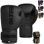 EVO Fitness Matte Black Boxing Glov