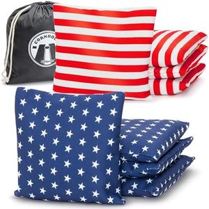 GoSports Official Regulation Cornhole Bean Bags Set of 8 – for Fun Casual Cornhole Games - All Weather - American Stars and Stripes