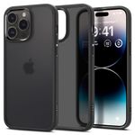 Spigen Ultra Hybrid for iPhone 14 Pro Case, [Military Grade Shockproof] [Anti Fingerprint] Translucent Matte Phone Cover - Frost Black