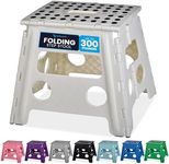 Handy Laundry Folding Lightweight Step Stool is Sturdy Enough to Support Adults and Safe Enough for Kids. Opens Easy with One Flip. Great for Kitchen, Bathroom or Bedroom. (White - 13 inch)