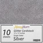 Silver Glitter Cardstock - 10 Sheets Premium Glitter Paper - Sized 12" x 12" - Perfect for Scrapbooking, Crafts, Decorations, Weddings