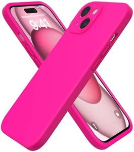 ROUMAYMAY for iPhone 13 Cover, Liquid Silicone Military Shockproof Upgraded [Camera Protection], with Soft Fine Smooth Microfibre Lining Anti-Scratch, Full Body Phone Case for iPhone 13, Hot Pink