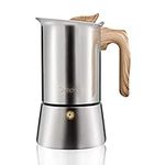 Sivaphe Stainless Steel Stovetop Espresso Strong Coffee Maker Induction Moka Pot 6 cup / 300ml